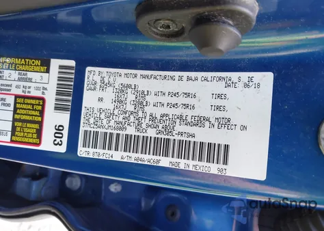 2018 Toyota Tacoma Sr5 V6 из США, поврежденный, VIN 3TMCZ5ANXJM168009